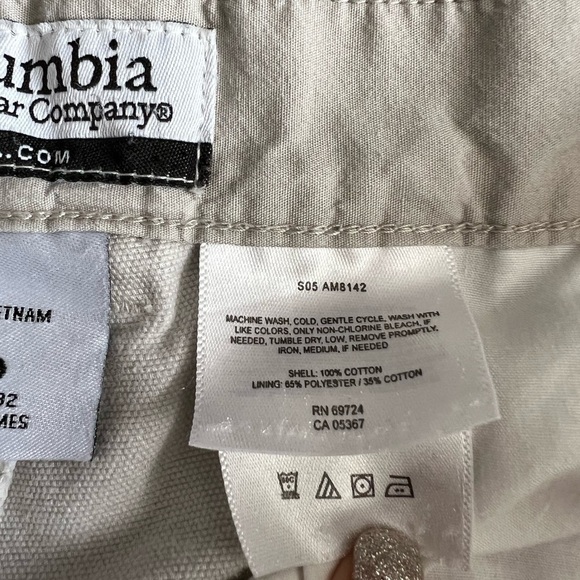 Columbia Men’s Cargo Pants Khaki Fossil Canvas Hiking Utility RN# 69724 Size 42 - Picture 4 of 8